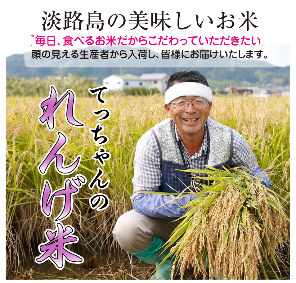 コシヒカリ】2022年収穫 南あわじ市松帆産 てっちゃんのれんげ米